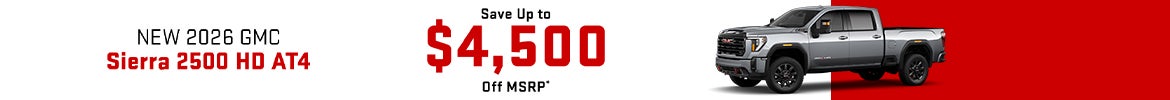 Save up to $4,500 on 2026 Sierra 2500 HD AT4 – Antioch, TN