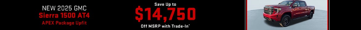 Save up to $14,750 on 2025 Sierra 1500 AT4 APEX – Antioch, TN